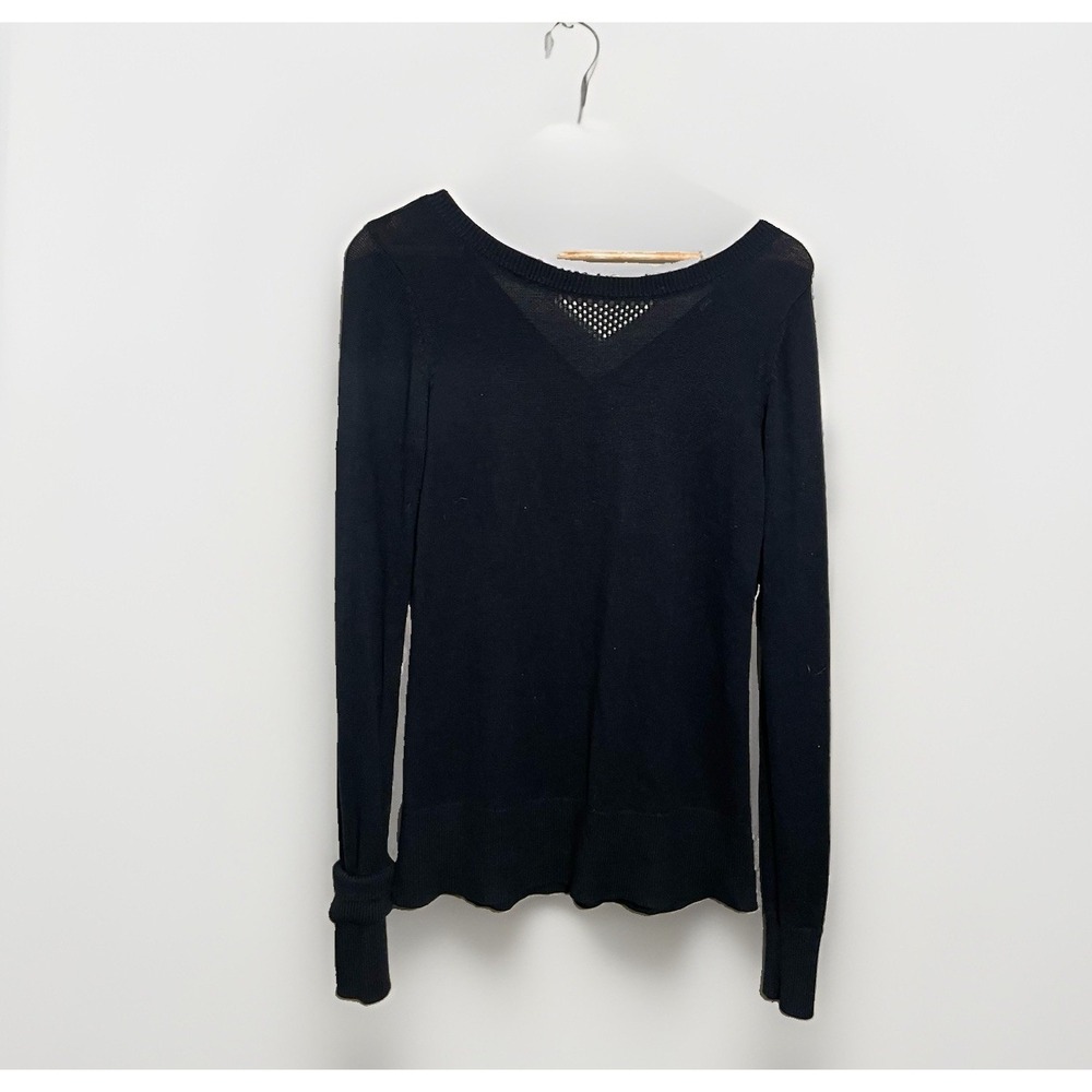 Lululemon Sunset Savasana Sweater S/M Black Cashmere Blend Cross Back